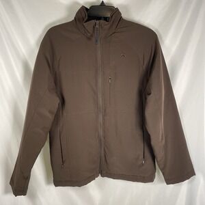 SNOZU Women's Zip Up Brown Coat Jacket Medium Soft Winter Fall Warm Pockets